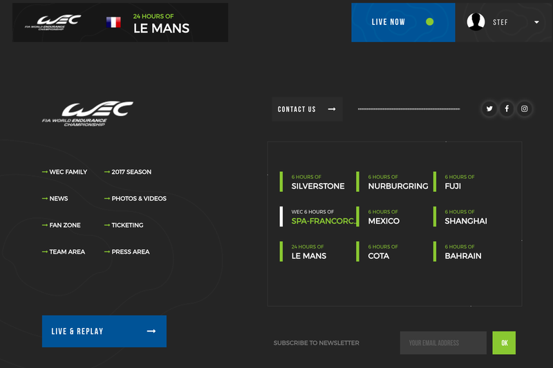 The Le Mans stream page during an outage earlier today, when video and timing information did not load. Screencap via WEC.